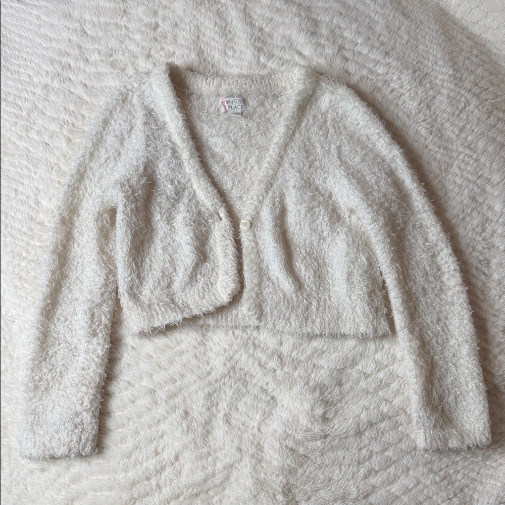 The Children's Place White Fuzzy Sweater